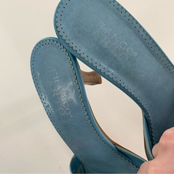 Franco sarto womens heels size 7 blue leather vintage y2k 90s bow - Picture 9 of 15